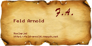 Feld Arnold névjegykártya